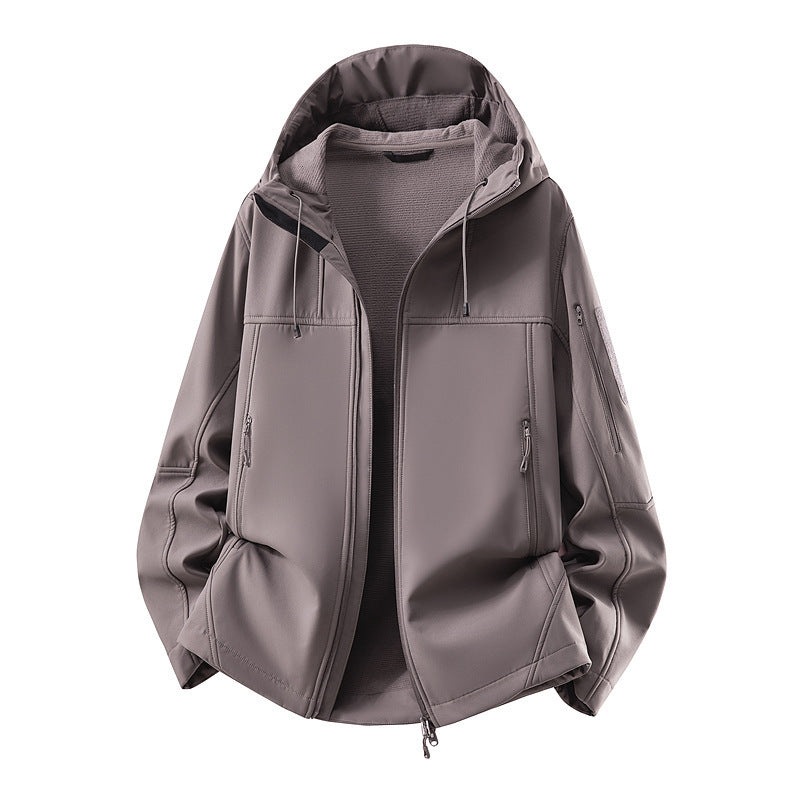 Herren Softshell-Jacke mit Fleecefutter, wasserabweisend und kapuzenverstärkung Echoarchiv