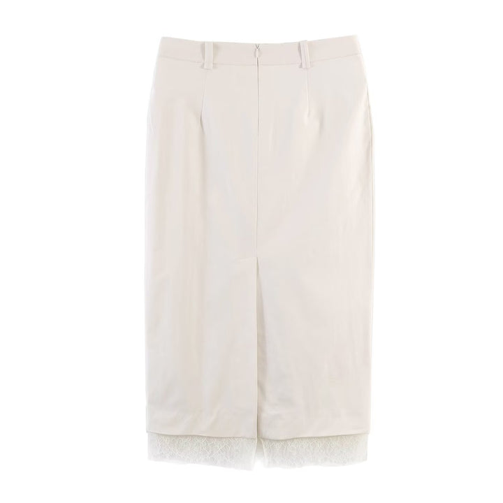 Damen eleganter Bleistiftrock mit transparentem Spitzenabschluss Echo Archiv