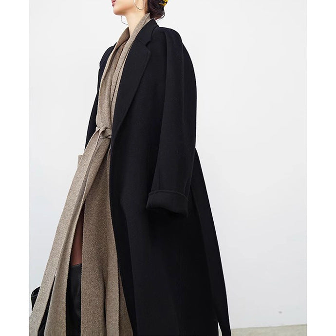 Damen Eleganter Wickelmantel mit Taillengürtel Echoarchiv