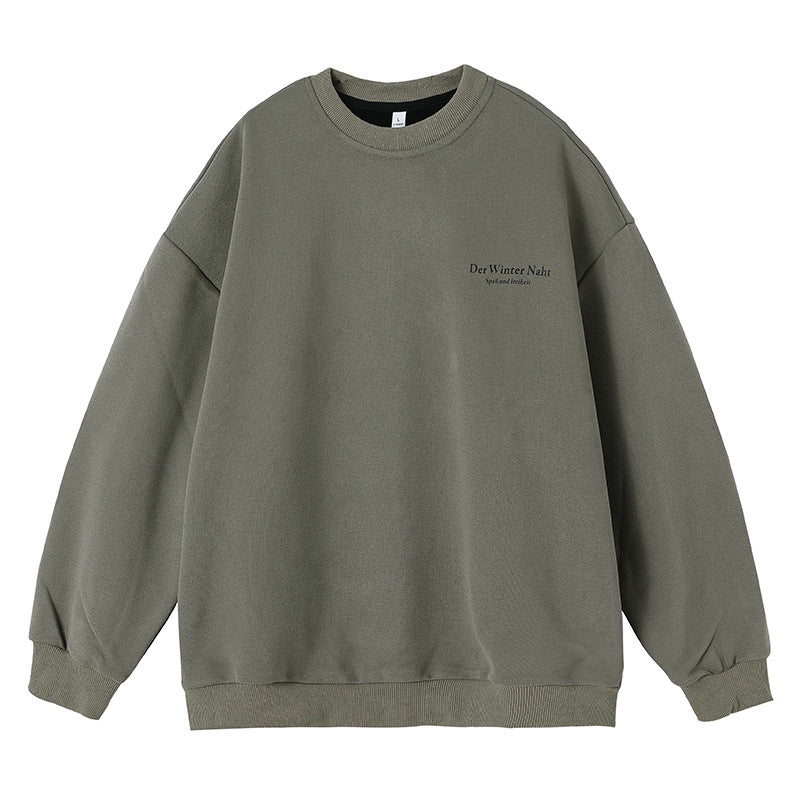 Unisex Oversize-Comfort-Sweatshirt mit French-Terry-Innenfutter, minimaler Brustgrafik und verlängertem Rückenteil Echo Archiv