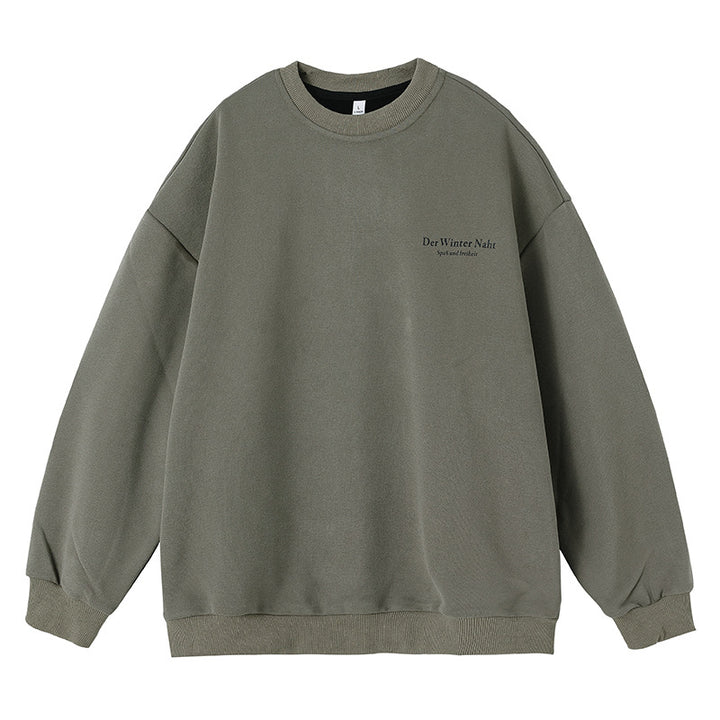 Unisex Oversize-Comfort-Sweatshirt mit French-Terry-Innenfutter, minimaler Brustgrafik und verlängertem Rückenteil Echo Archiv