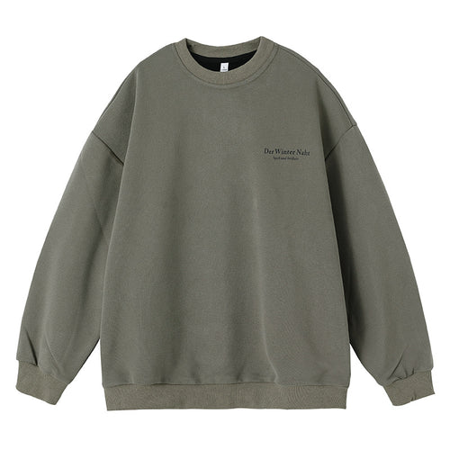 Unisex Oversize-Comfort-Sweatshirt mit French-Terry-Innenfutter, minimaler Brustgrafik und verlängertem Rückenteil Echo Archiv