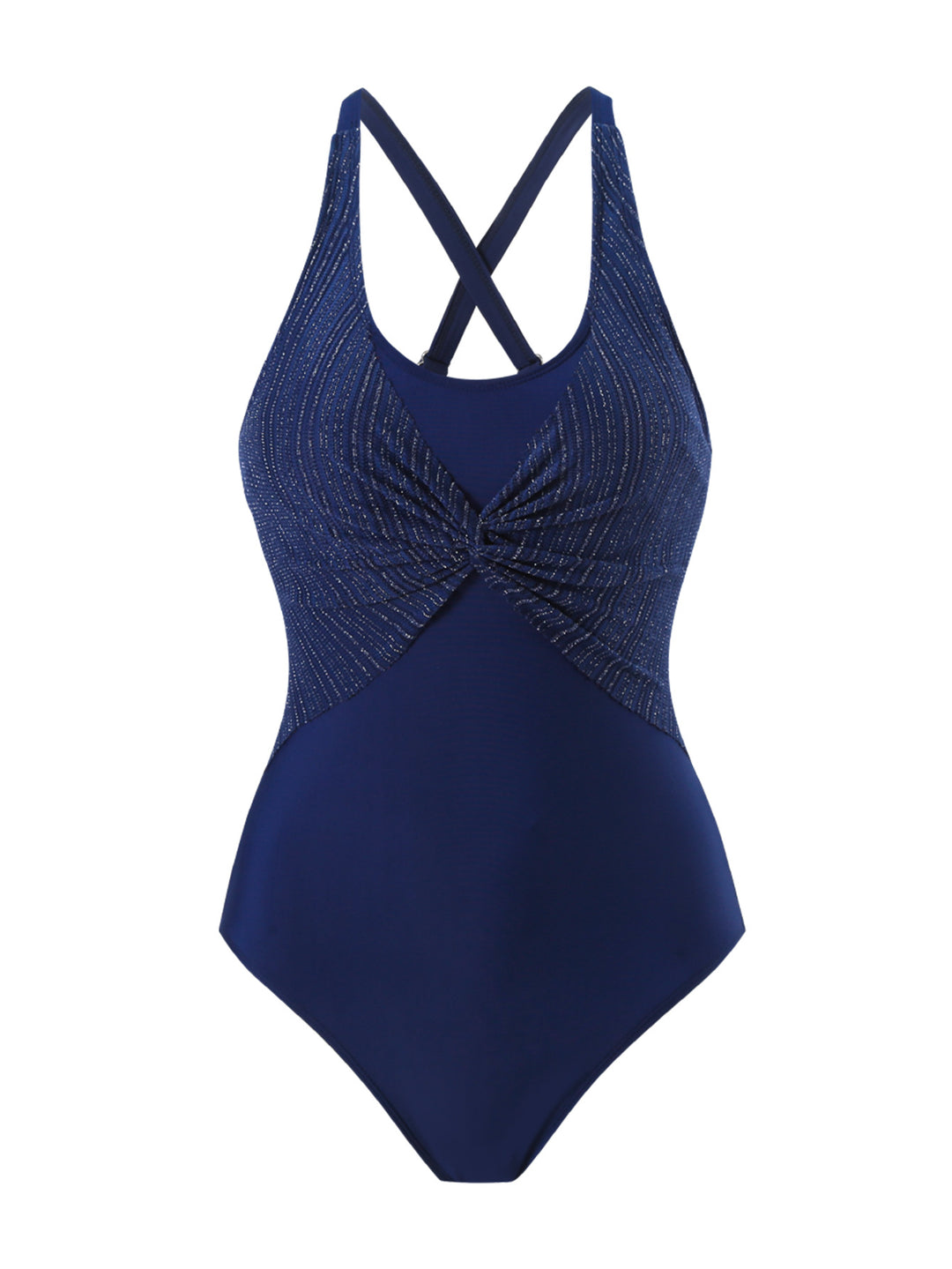 Damen Einteiler-Badeanzug mit modischem Wickeldesign und kreativem Kreuz-Rücken Echo Archiv