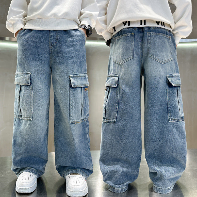 Unisex weite Cargo-Jeans mit tiefen Taschen Echo Archiv