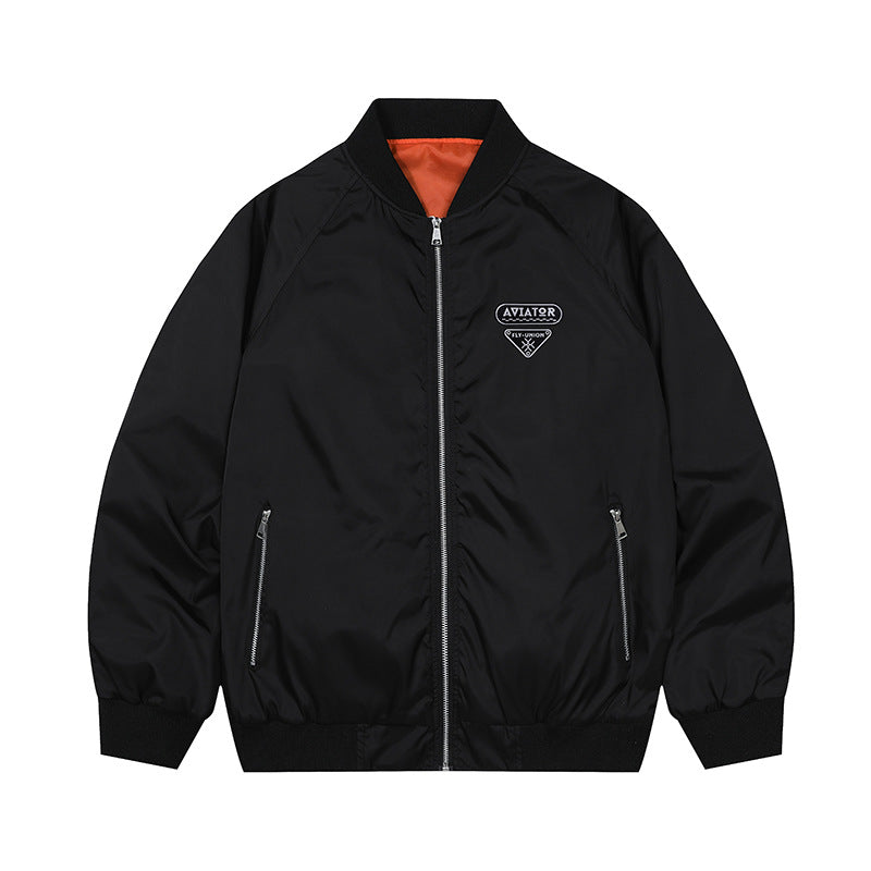 Herren  leichte Flugjacke mit vintage Flieger-Patch, kontrastierendem Satin-Futter und Reißverschlusstaschen Echo Archiv