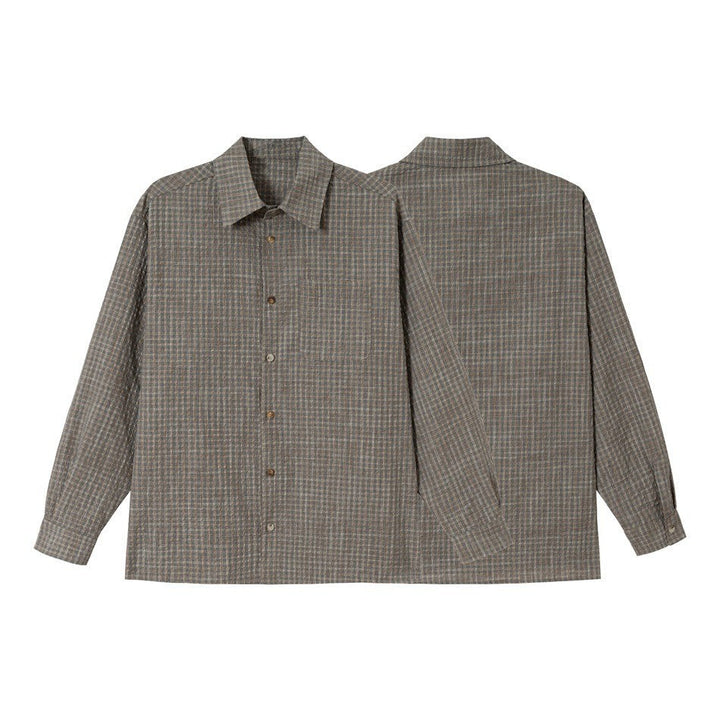 Herren Leichtes Karo-Overshirt aus Baumwollmischung mit geradem Saum und aufgesetzter Brusttasche Echoarchiv