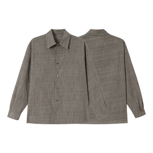 Herren Leichtes Karo-Overshirt aus Baumwollmischung mit geradem Saum und aufgesetzter Brusttasche Echoarchiv