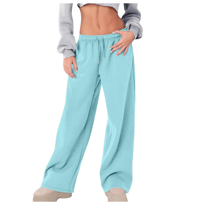 Damen weite High-Waist Relaxhose mit Kordelzug und verdeckten Seitentaschen – Avélisse