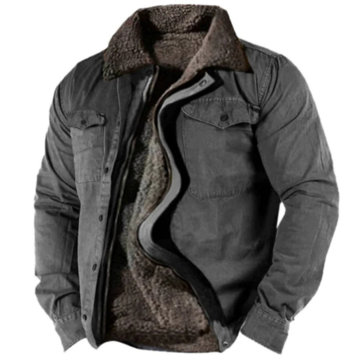 Herren Winterjacke mit warmem Kunstfellfutter und praktischem Knopfverschluss Echoarchiv