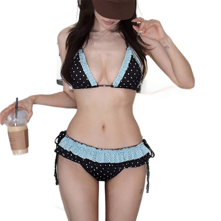 Damen Triangel-Bikini mit Rüschen und dekorativem Design Echo Archiv