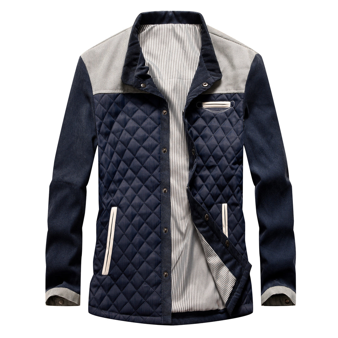 Herren Stepp-Fieldjacke mit Rautensteppung und Kontrastbesatz Echoarchiv