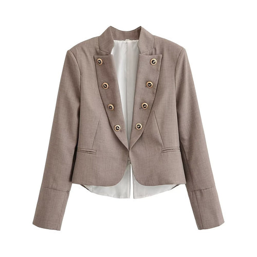 Damen Kurzblazer mit taillierter Silhouette und dekorativer Doppelreihe Zierknöpfe Echo Archiv