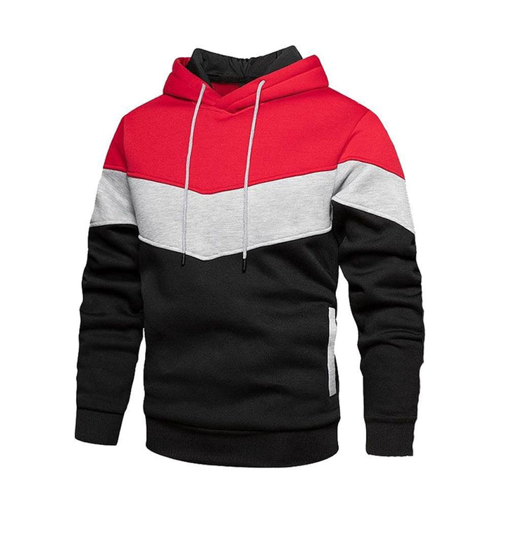 Herren sportlicher Kapuzenpullover mit stylischem Farbmix und praktischen Taschen Echoarchiv