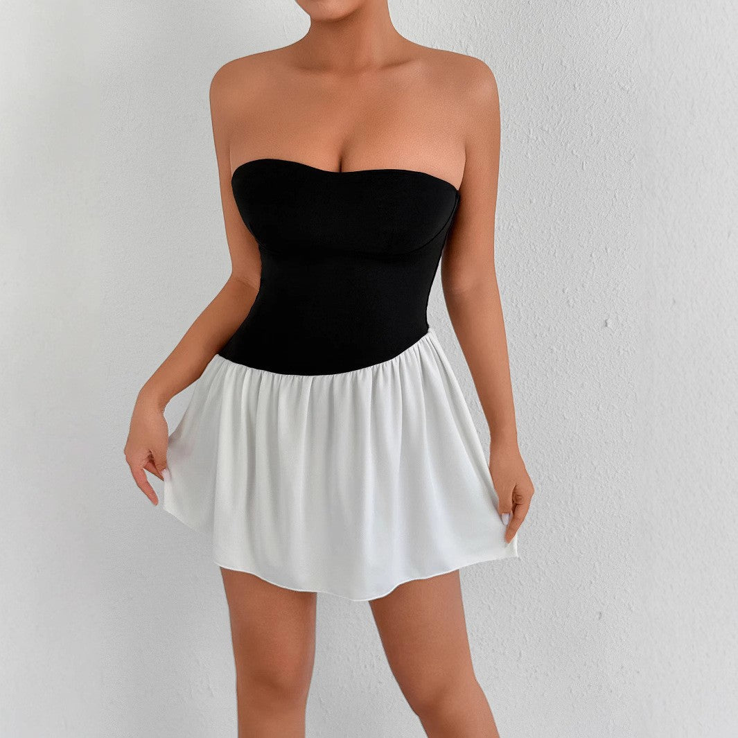 Damen Tailliertes Bandeau-Kleid mit schwingendem Rock Echo Archiv