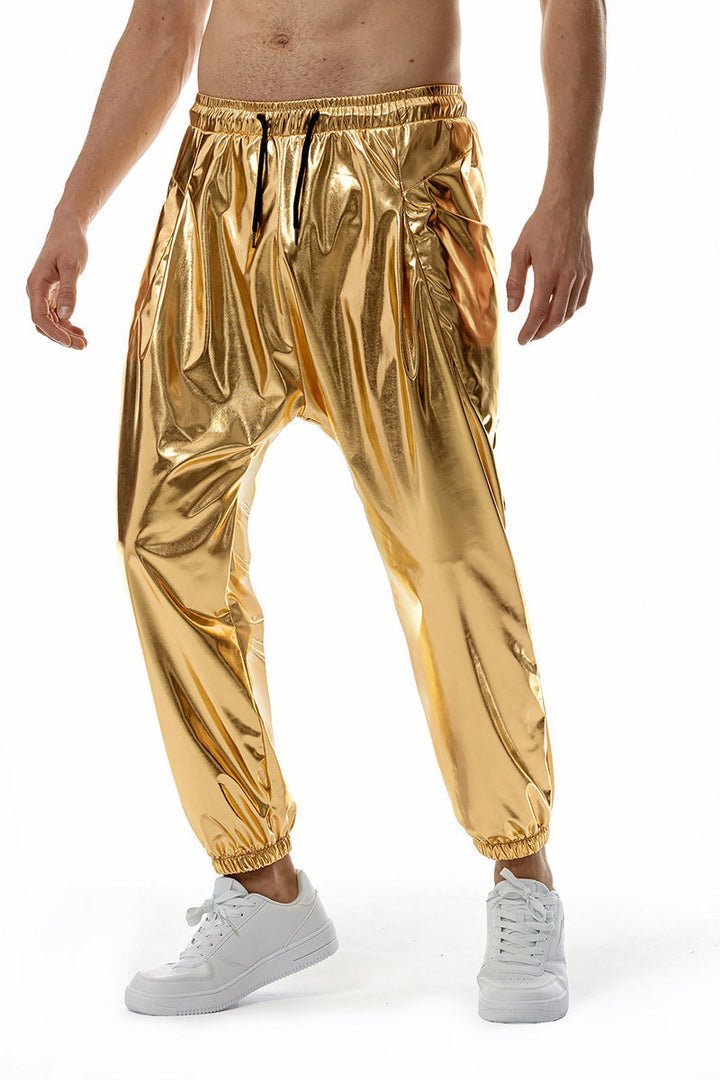 Herren Sportliche Relaxed-Fit Trainingshose mit reflektierender Oberfläche Echoarchiv