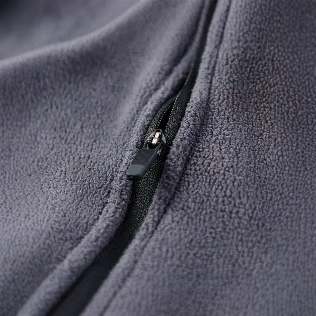 Herren Fleece-Halbzip-Pullover mit hohem Stehkragen und Raglanärmeln Echoarchiv