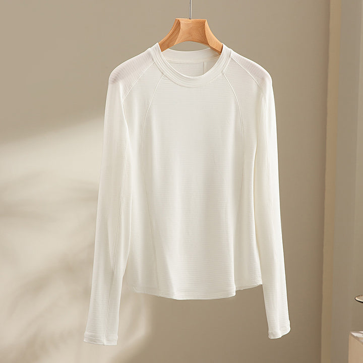 Damen Leichtes Longsleeve-Feinstrickshirt mit Raglanärmeln und Rundhalsausschnitt Echoarchiv