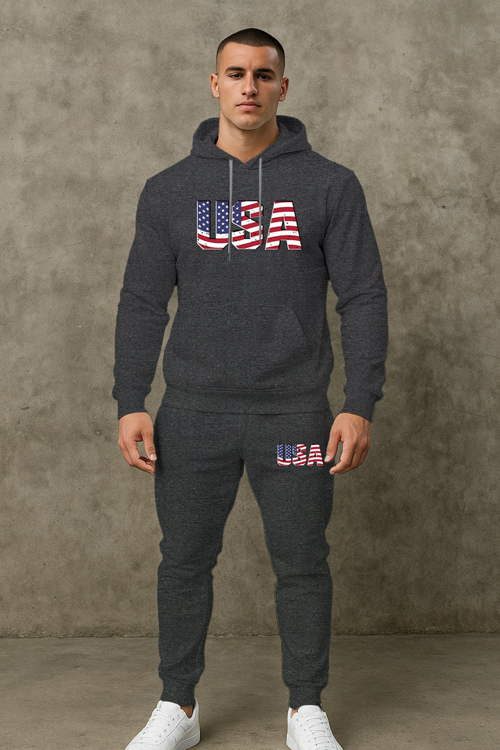 Herren Trendiger Hoodie- und Jogginghose Set Echoarchiv
