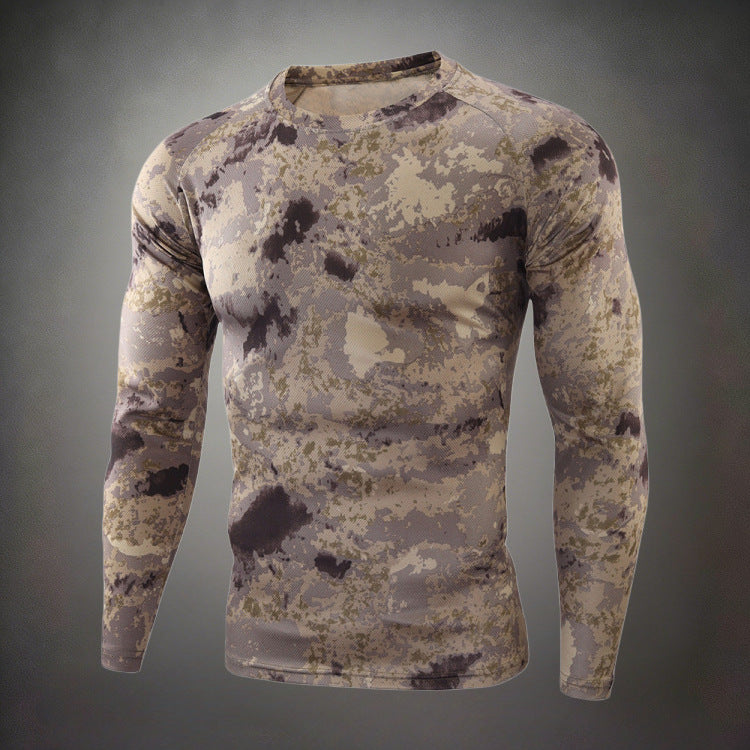 Herren Funktionales Langarmshirt mit Camouflage-Muster – Marzano