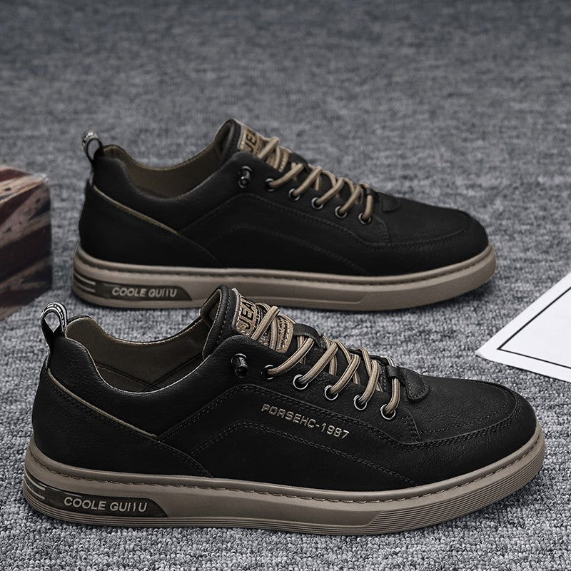 Herren Casual Lederimitat-Sneaker mit gepolsterter Ferse und profilierter Gummisohle – Norré