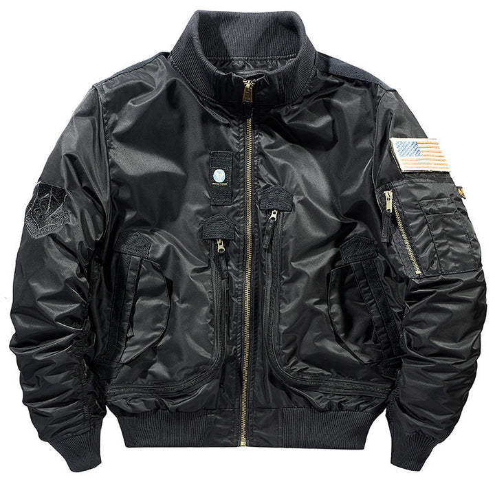 Herren nan windabweisende Pilot-Flightjacke mit modularen Fronttaschen, Ärmelorganizer und elastischem Bund Echo Archiv