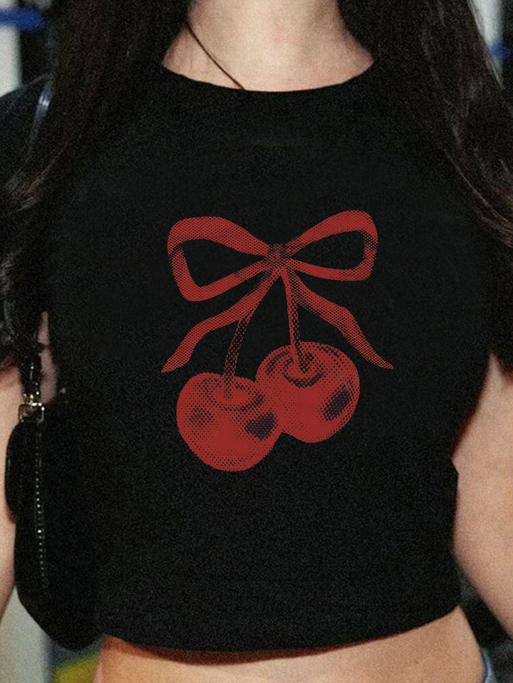 Damen Crop-T-Shirt mit inspirierendem Statementdruck Echo Archiv