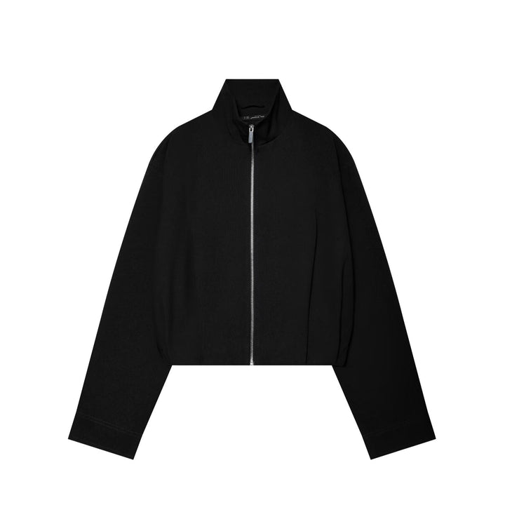 Damen Cropped Blousonjacke mit hohem Stehkragen, kastiger Silhouette und durchgehendem Metallreißverschluss Echo Archiv