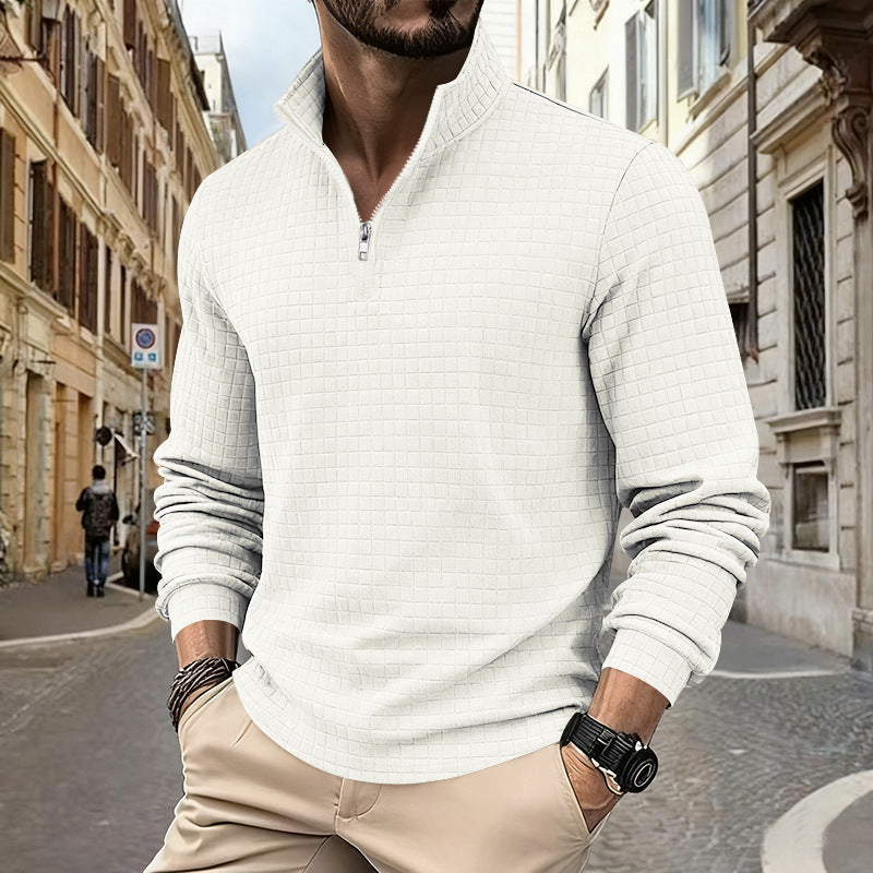 Herren funktionales Langarmshirt mit modernem Stehkragen und Reißverschluss Echoarchiv