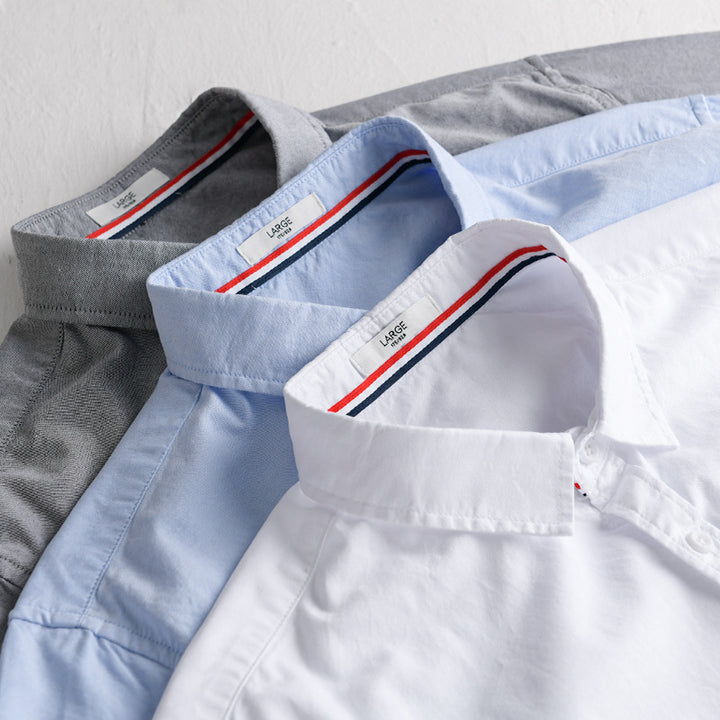 Herren Schlichtes Layering-Oxfordhemd mit Brusttasche, Soft‑Touch‑Baumwollmix und Relaxed‑Fit Echoarchiv