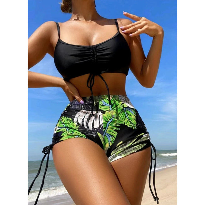 Damen Bikini-Set mit verstellbaren Trägern und floralem Volant Echo Archiv