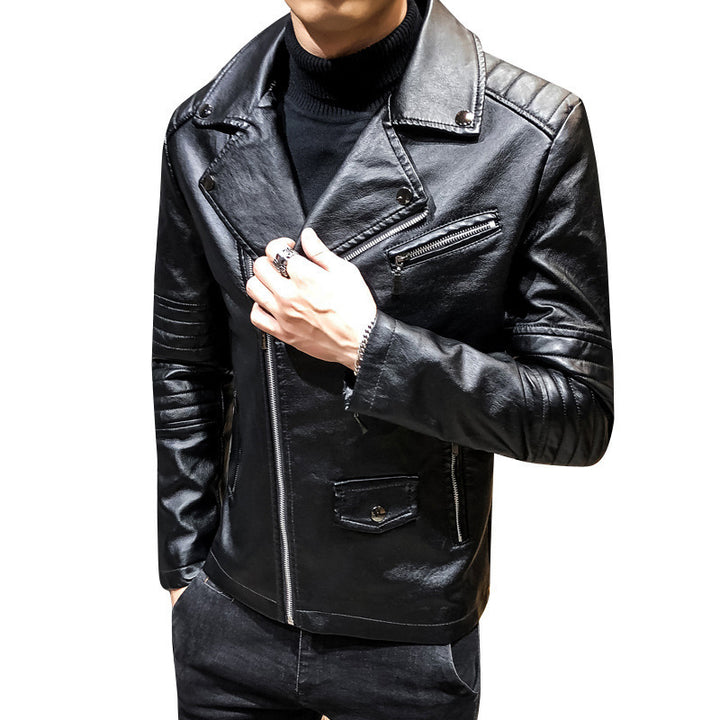 Herren Stilvolle Kunstleder-Bikerjacke Echo Archiv
