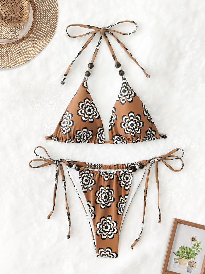 Damen Triangel-Bikini mit verspielten Bindebändern Echo Archiv