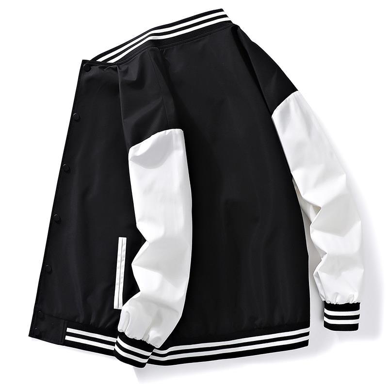 Herren lässige Collegejacke mit farblich abgesetzten Ärmeln und praktischem Reißverschluss Echoarchiv