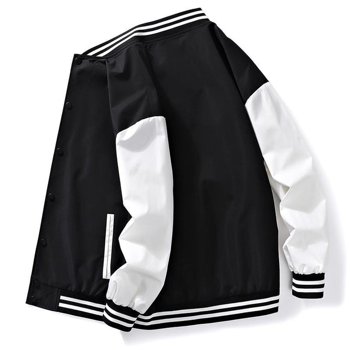 Herren lässige Collegejacke mit farblich abgesetzten Ärmeln und praktischem Reißverschluss Echoarchiv