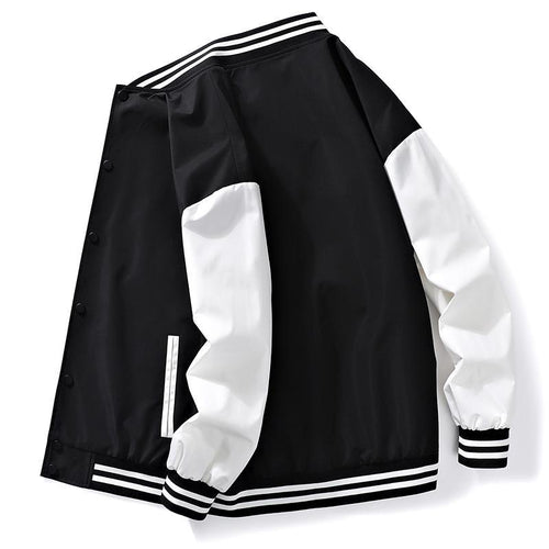 Herren lässige Collegejacke mit farblich abgesetzten Ärmeln und praktischem Reißverschluss Echoarchiv