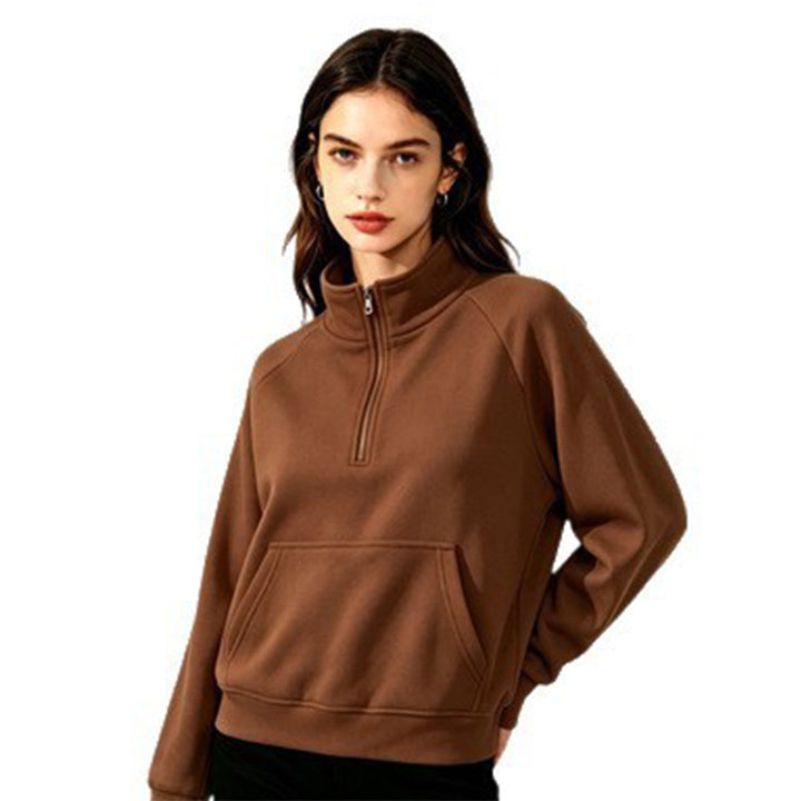 Damen Sportlicher Kapuzenpullover mit Stehkragen Echoarchiv