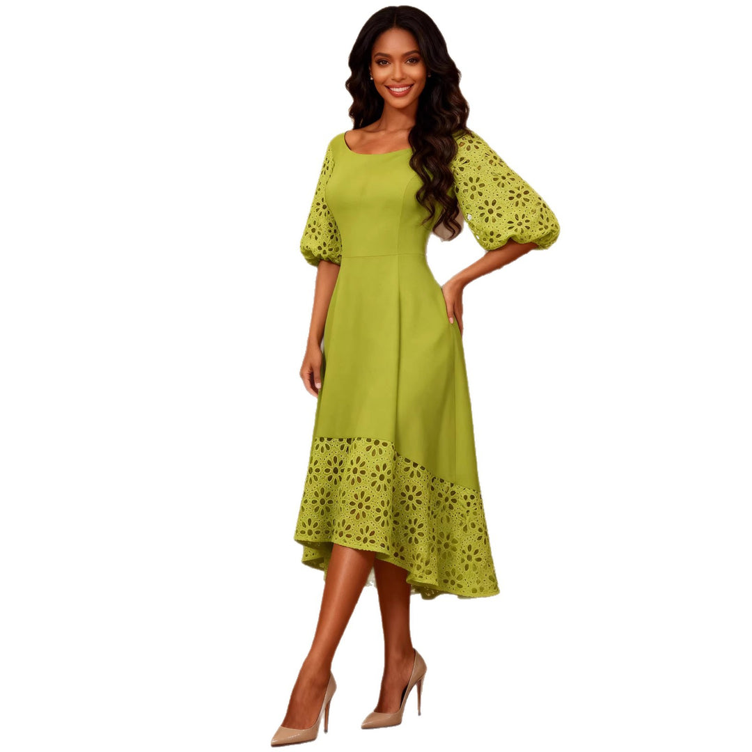 Damen Midi-Kleid mit eleganten Lochmuster-Details Echo Archiv