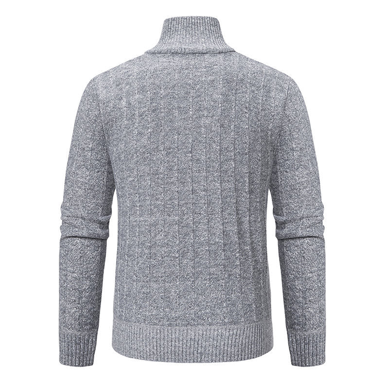 Herren eleganter Strickpullover mit halbem Reißverschluss Echoarchiv