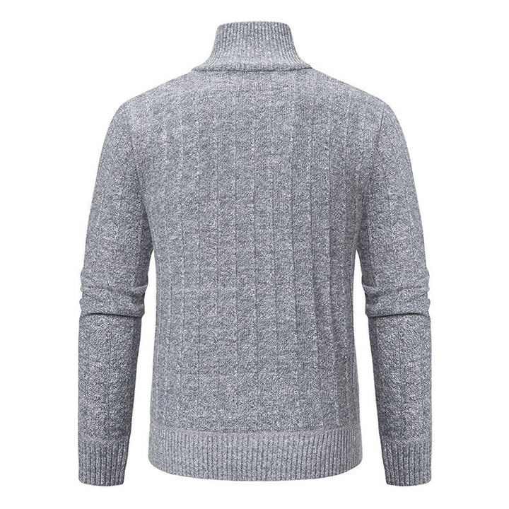 Herren eleganter Strickpullover mit halbem Reißverschluss Echoarchiv