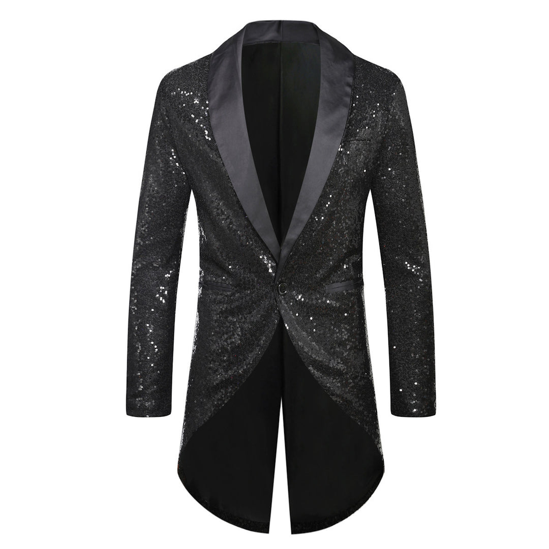 Herren Glitzernder Anzugblazer mit elegantem Schalkragen Echoarchiv