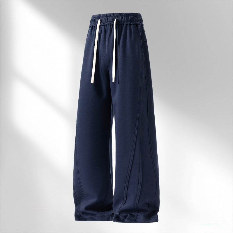 Damen weite Lounge-Sweatpants mit elastischem Kordelzugbund und dekorativen Seitennähten – Avélisse