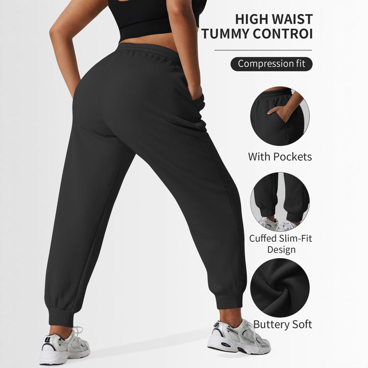 Damen High-Waist Shaping-Jogpant aus Rippfleece mit Taschen echoarchiv-