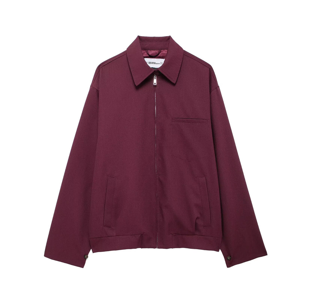 Damen Oversized Blouson mit Reißverschluss, Hemdkragen und Eingrifftaschen Echo Archiv