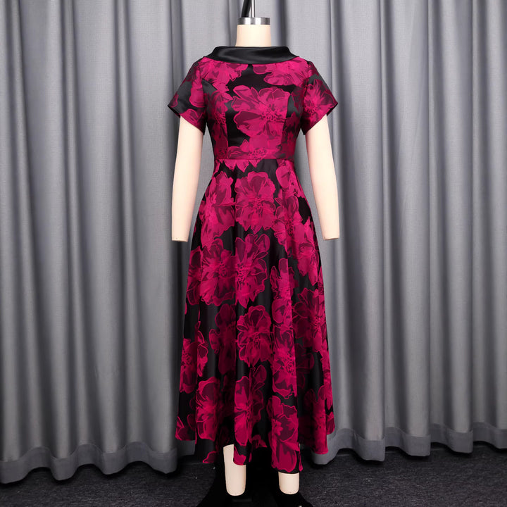 Damen Elegantes Midikleid mit floralem Design und strukturiertem Oberteil Echo Archiv