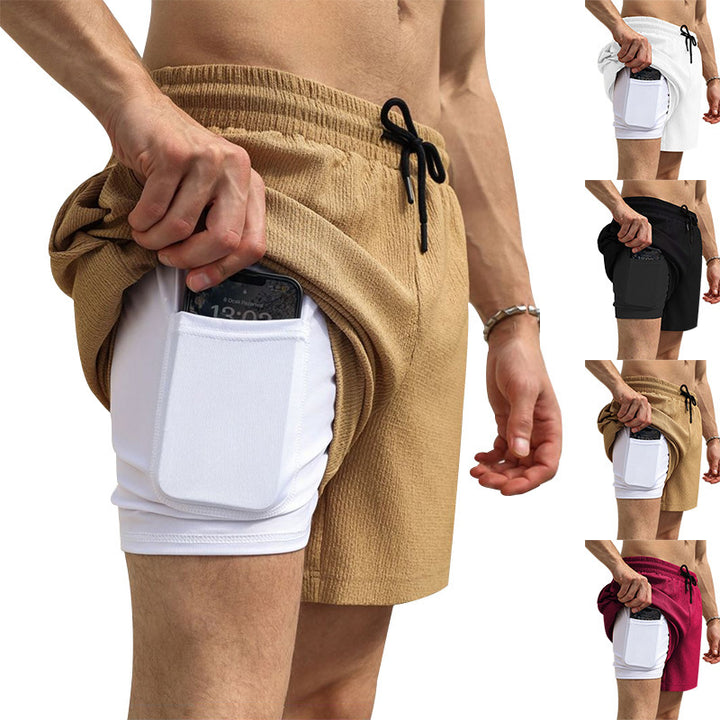 Herren Sportliche Shorts mit integriertem Handytasche Echoarchiv