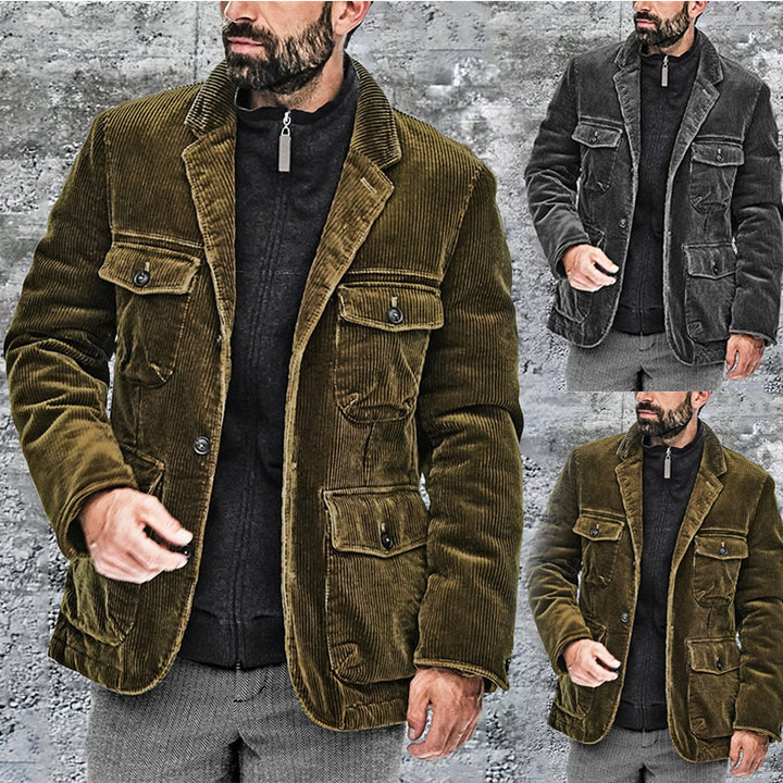 Herren Cordjacke mit praktischen aufgesetzten Taschen und modernem Schnitt Echoarchiv