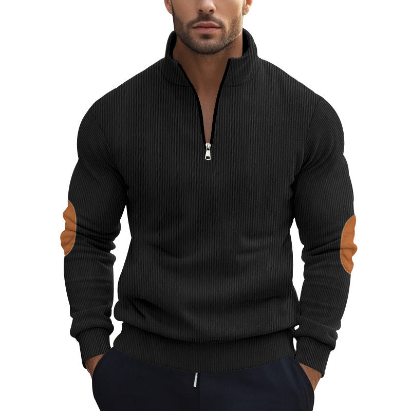 Herren Sportlicher Pullover mit Stehkragen und Reißverschluss Echoarchiv