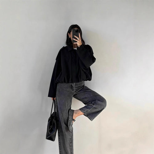 Damen Modische Oversized Jacke Echo Archiv