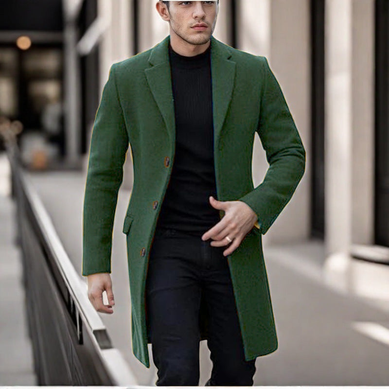 Herren eleganter Wollmantel mit schmalem Schnitt Echoarchiv