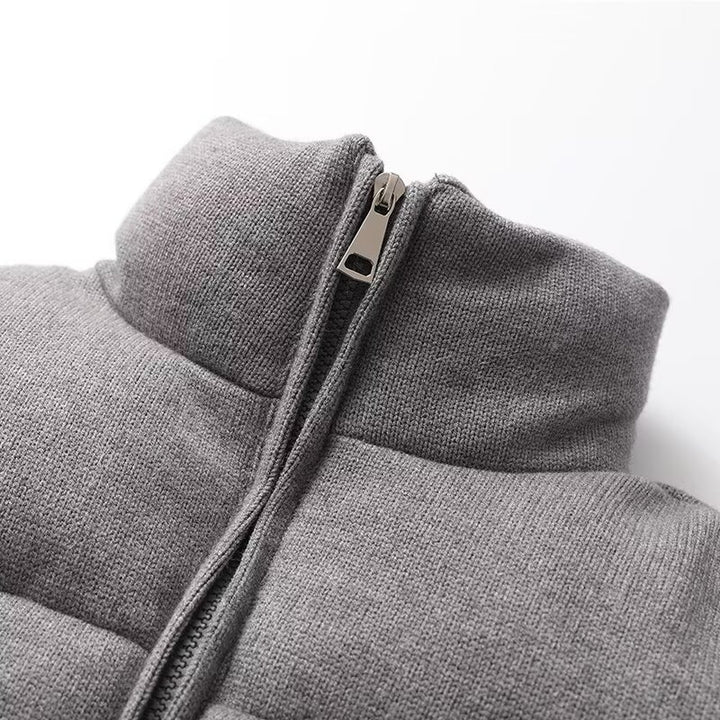 Damen Cropped wattierte Jacke mit Stehkragen und verdecktem Reißverschluss Echoarchiv